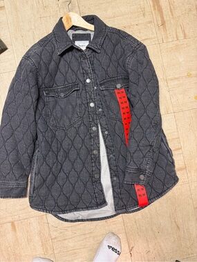 Pepe Jeans Quilted Black Denim Shirt Jacket